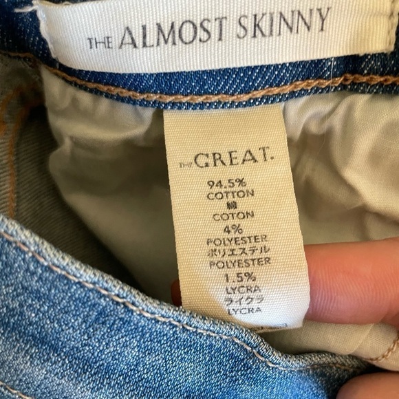 THE GREAT The Almost Skinny Jean Size 25 Denim Blue USA - Picture 5 of 6